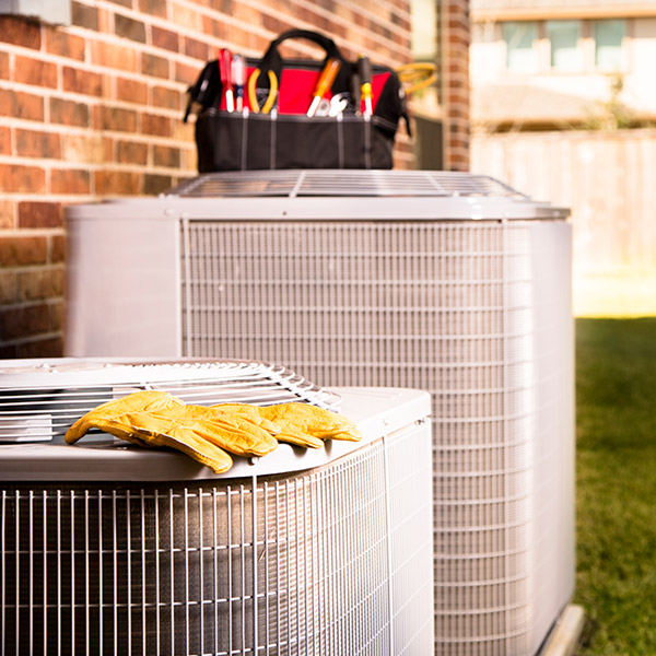 tools on top of hvac unit